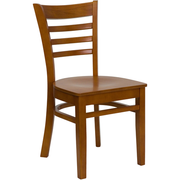 Flash Furniture XU-DGW0005LAD-CHY-GG Wood Ladder Back .62" Thick Cherry Finish Beechwood Seat Hercules Series Restaurant Chair
