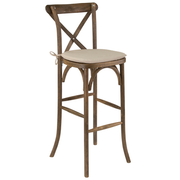 Flash Furniture XA-X-BAR-GO-BC-GG Dark Antique Finish Wood Frame Hercules Series Stacking Barstool