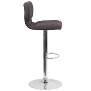 Flash Furniture CH-132330-BKFAB-GG Charcoal Fabric with Contemporary Style Chrome Base Swivel Bar Stool