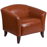 Flash Furniture 111-1-CG-GG Cognac LeatherSoft Upholstery Seat and Back Hercules Imperial Series Reception Chair
