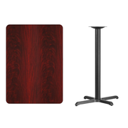 Flash Furniture XU-MAHTB-3042-T2230B-GG Mahogany Laminate Rectangular Plastic Top PVC T-Mold Edge Table