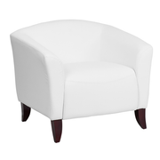Flash Furniture 111-1-WH-GG White LeatherSoft Upholstery Seat and Back Hercules Imperial Series Reception Chair