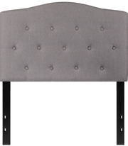 Flash Furniture HG-HB1708-T-LG-GG Light Gray Twin Size Contemporary Style Black Metal Stands with Adjustable Bed Rail Slots Fabric Cambridge Headboard