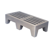 Winholt PLSQ-4-1222-GY 2200 Lbs. 22" Wide 48" Long 12" High Gray 1-Tier Solid One Piece Plastic Construction Perforated Dunnage Rack