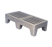 Winholt PLSQ-5-1222-GY 2200 Lbs. 22" Wide 60" Long 12" High Gray 1-Tier Perforated Solid One Piece Plastic Construction Dunnage Rack