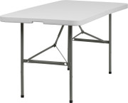 Flash Furniture DAD-YCZ-152Z-GG 220 Lbs. Granite White Plastic Table Top Rectangular Folding Table