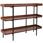 Flash Furniture JN-2542B3-GG 47.25" W x 13" D x 35" H Black Powder Coated Metal Frame Finish Mayfair Storage Shelf