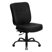 Flash Furniture WL-735SYG-BK-LEA-GG 400 Lb. Black Bonded Leather Armless Hercules Series Big & Tall Executive Swivel Office Chair