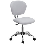 Flash Furniture H-2376-F-WHT-GG 250 Lb. White Fabric Armless Swivel Task Chair