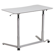 Flash Furniture NAN-IP-6-1-GG 37.38" W x 20.5" D x 40.75" H Light Gray Laminate Finish Top Mobile Sit-Down/Stand-Up Computer Desk