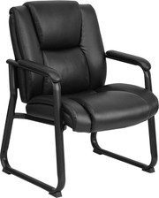 Flash Furniture GO-2138-GG 29" W x 31" D x 41.75" H Black Contoured Cushions Hercules Series Big & Tall Executive Side Chair