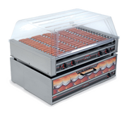 Nemco 8075 75 Hot Dogs Capacity Aluminum and Stainless Steel Roll-A-Grill Hot Dog Grill - 120 Volts