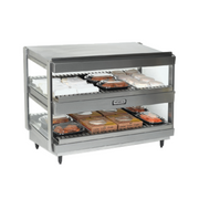 Nemco 6480-18 18" W Aluminum Dissipater Stainless Steel Exterior Dual Shelf Merchandiser - 120 Volts, 860 Watts