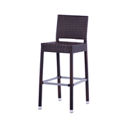 JMC Furniture GAMA IVORY BARSTOOL Aluminum Frame Synthetic Ivory Weave Seat and Back Outdoor Gama Barstool with Footrest
