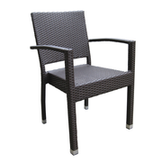 JMC Furniture BALBOA CHOCOLATE ARM CHAIR Aluminum Frame Synthetic Chocolate Weave Seat and Back Outdoor Balboa Armchair