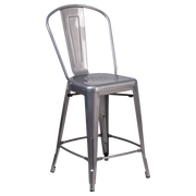 JMC Furniture HUDSON SERIES BARSTOOL All Metal Frame Clear Coat Finish Indoor Hudson Series Barstool