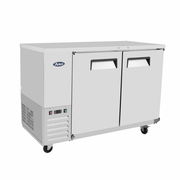 Atosa MBB48GR 48" W Stainless Steel 2-Section Solid Door Back Bar Cooler - 115 Volts