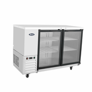 Atosa MBB48GGR 48" W Stainless Steel 2-Section Glass Door Back Bar Cooler - 115 Volts