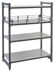 Cambro CBR1836151 38.75" W x 2.5" D x 2.5" H Soft Gray Polypropylene Camshelving Basic Plus Full Shelf Rail Kit