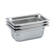 Vollrath 90412 1.2 Qt. Stainless Steel 1 1/2" Deep 22 Gauge Top Flange Corners with Concave Indentation Super Pan 3 1/4 GN Food Pan