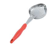 Vollrath 6422865 8 Oz. Stainless Steel Nylon Handle Coded Orange Heavy Duty Perforated Oval Bowl Spoodle