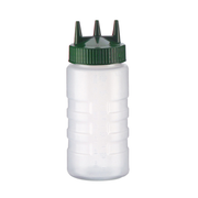 Vollrath 3316-13191 16 Oz. Clear Bottle with Vista Green Cap Wide Mouth Traex Tri Tip Squeeze Bottle (12 Each Per Case)