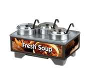 Vollrath 720201003 18 1/2"W x 26 1/4"D x 13 3/4"H Stainless Ladles Cayenne 72020 Full Size Rethermalizing Model 1220 Soup Merchandiser Base Tuscan Graphics - 120v 1000 Watts