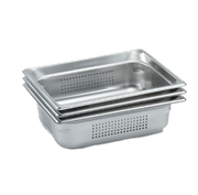 Vollrath 90213 Stainless Steel Standard 1 1/2" Deep 22 Gauge Perforated Top Flange Corners with Concave Indentation Super Pan 3 1/2 GN Food Pan