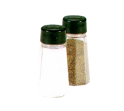 Vollrath 312-06 2 Oz. 3-3/4"H Polycarbonate Paneled Jar Plastic Black Flat Top Dripcut Cafe Color Collection Salt & Pepper Shaker (72 Each Per Case)