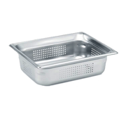 Vollrath 90243 Stainless Steel Standard 4" Deep 22 Gauge Perforated Anti-Jamming Top Flange Corners with Concave Indentation Super Pan 3 1/2 GN Food Pan