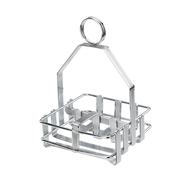 Winco WH-7 Chrome Plated Wire Salt and Pepper Shaker or Sugar Packet Caddy Rack