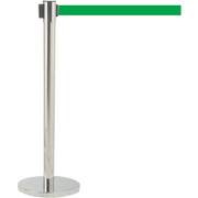 AARCO HS-7GR 40" Retractable Green Belt Style Form-A-Line™ Crowd Control System