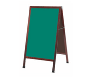 AARCO MA-1G 24"W x 42"H Green Composition Wood Sidewalk Chalkboard