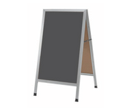 AARCO AA-1SS 24"W x 42"H Slate Porcelain Aluminum Sidewalk Chalkboard