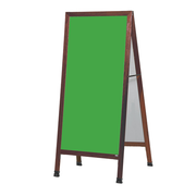 AARCO MLA1SG 30" W x 68" H Cherry Lacquer Finish Markerboard Wood Sidewalk Chalkboard