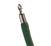 AARCO Tr-86 6' Green Velour Form-A-Line Rope with Polished Chrome Snap Hook