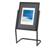 AARCO P-15BK 25" W x 48" H Black Broadcaster Display Stand