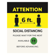 AARCO SDS-118E 8"W x 11"H English Form-A-Line Social Distancing Sign Insert