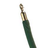 AARCO Tr-127 8' Green Velour Form-A-Line Rope with Polished Brass Snap Hook