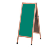 AARCO A-311SG 18"W x 42"H Green Porcelain Wood Sidewalk Chalkboard