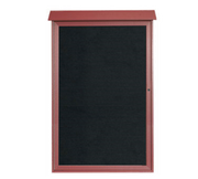 AARCO PLD5438L-7 38" W x 5.5" D x 54" H Rosewood Plastic Lumber Frame Black Letter Board Message Center