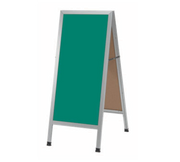 AARCO AA-311SG 18"W x 42"H Green Porcelain Aluminum Sidewalk Chalkboard