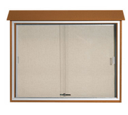 AARCO PLDS3645-5 45" W x 5.5" D x 36" H Cedar Plastic Lumber Frame Vinyl Covered Cork Tackboard Surface Message Center