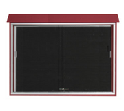 AARCO PLDS4052L-7 52" W x 5.5" D x 40" H Rosewood Plastic Lumber Frame Black Letter Board Message Center