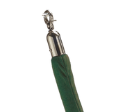 AARCO Tr-46 5' Green Velour Form-A-Line Rope with Polished Chrome Snap Hook