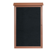 AARCO PLD5438L-5 38" W x 5.5" D x 54" H Cedar Plastic Lumber Frame Black Letter Board Message Center