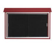 AARCO PLDS3045L-7 45" W x 5.5" D x 30" H Rosewood Plastic Lumber Frame Black Letter Board Message Center