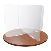 AARCO XSSPC3036 36" x 36" x 30" Clear Polycarbonate X Shape Table Top Protection Shield