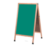 AARCO A-1SG 24"W x 42"H Green Wood Sidewalk Chalkboard