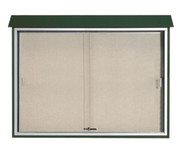 AARCO PLDS4052-4 52" W x 5.5" D x 40" H Green Plastic Lumber Frame Vinyl Covered Cork Tackboard Surface Message Center